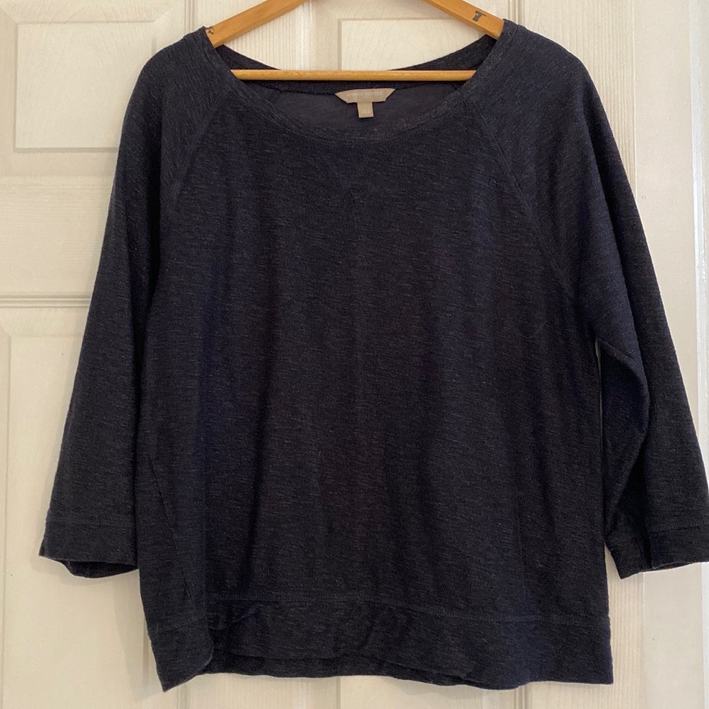 Banana Republic navy boat tee with silver sparkles